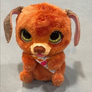Cuddly Orange Plush Dog Toy with Big Eyes